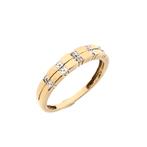 Gouden ring met diamant | 0,01 ct. (geelgoud, dames sieraad), Gebruikt, Overige kleuren, Ophalen of Verzenden, 17 tot 18