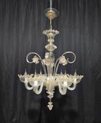 Kroonluchter - Goud met krullen - Muranoglas - 6 lampen