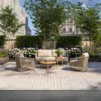 Puccini Latte loungeset met voetenbank + Zucca koffietafel, 5 zitplaatsen, Nieuw, Ophalen, Bank