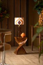 2dekans | Light & Living Tafellamp Labin – Bruin Glas – 39, Ophalen of Verzenden, Zo goed als nieuw