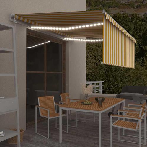 vidaXL Luifel automatisch met rolgordijn LED windsensor 4x3, Tuin en Terras, Zonneschermen, Nieuw, Verzenden