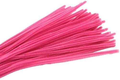 Chenille Pijpenragers dia 5-6mm, 30 cm C8 Dark Pink PAK50, Hobby en Vrije tijd, Knutselen, Nieuw, Ophalen of Verzenden