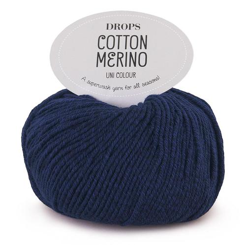 DROPS Cotton Merino Uni Colour - 08 marineblauw - Wol/Kato, Hobby en Vrije tijd, Breien en Haken, Ophalen of Verzenden