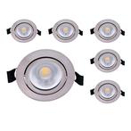 Set van 6 LED downlighters | Inbouw | 5 watt dimbaar | Kante, Verzenden, Nieuw