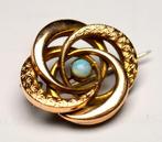 Zonder Minimumprijs - Broche - 18 karaat Geel goud, Zilver, Sieraden, Tassen en Uiterlijk, Antieke sieraden