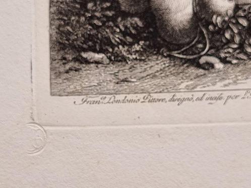 Francesco Londonio (1723- 1783) - Scena campestre con, Antiek en Kunst, Antiek | Overige Antiek
