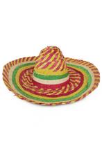 Sombrero Hoed Rood Geel Groen Wit Mexico Mariachi Gevlochten, Kleding | Heren, Ophalen of Verzenden, Nieuw, Overige maten, Carnaval