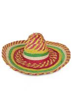 Sombrero Hoed Rood Geel Groen Wit Mexico Mariachi Gevlochten, Ophalen of Verzenden, Nieuw, Overige maten, Carnaval