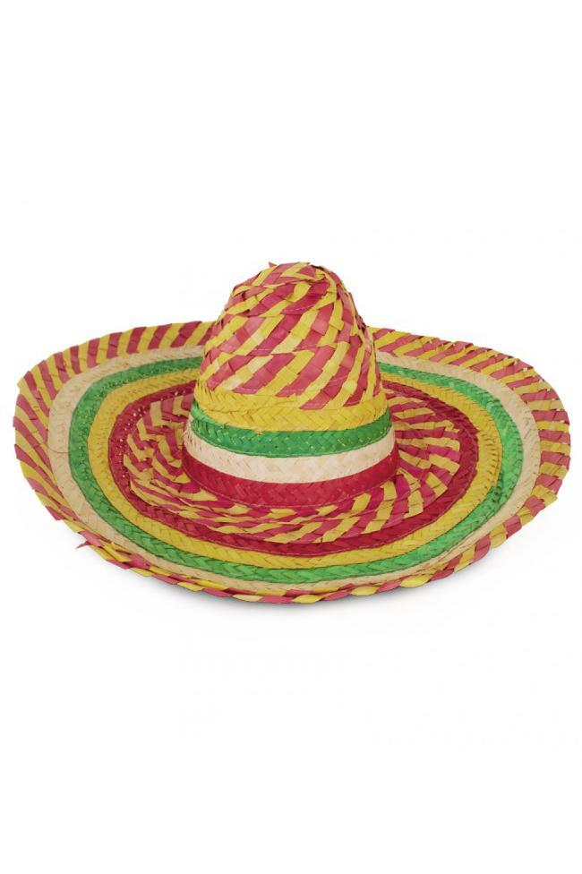Sombrero Hoed Rood Geel Groen Wit Mexico Mariachi Gevlochten, Kleding | Heren, Carnavalskleding en Feestkleding, Nieuw, Overige maten