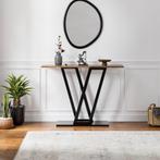 Consoletafel Seinshung 110x30x80 cm walnootkleurig en zwart, Verzenden, Nieuw