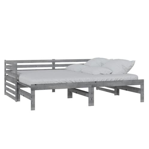 Uitschuifbare Bedbank 2x90x200 - Tweedekansje voor logees!, Huis en Inrichting, Slaapkamer | Slaapbanken, 90 cm, 200 cm, Grijs