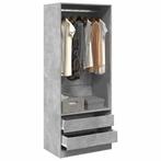 vidaXL Kledingkast 80x50x200 cm bewerkt hout betongrijs, Huis en Inrichting, Kasten | Kledingkasten, Verzenden, Nieuw