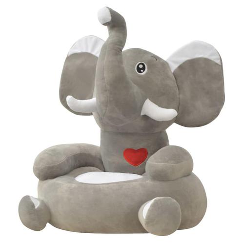 vidaXL Kinderstoel olifant pluche grijs, Kinderen en Baby's, Kinderkamer | Overige Meubels, Nieuw, Verzenden