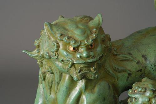 Okimono van tempelleeuwen (shishi) - IJzer (gegoten) - Japan, Antiek en Kunst, Antiek | Overige Antiek
