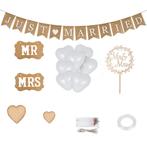 Bruiloft Decoratie Set, Just Married linnen Banner met LED, Nieuw, Verzenden