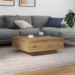 vidaXL Salontafel met LED-verlichting 80x80x31 cm artisanaal, Huis en Inrichting, 50 tot 100 cm, Verzenden, Vierkant, Nieuw