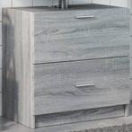 vidaXL Wastafelkast 59x37x59 cm bewerkt hout grijs sonoma, Huis en Inrichting, Badkamer | Badkamermeubels, Verzenden, Nieuw, Minder dan 100 cm