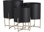 Mica Decorations Aries - Bloempot op Standaard - Set van 3, Huis en Inrichting, Verzenden, Nieuw