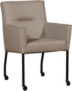 Taupe leren moderne eetkamerstoel - Toledo Leer Khaki (taupe, Huis en Inrichting, Stoelen, Overige kleuren, Nieuw, Leer, Ophalen of Verzenden