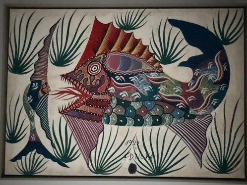 Chico da Silva (1910-1985) - Peixe, Antiek en Kunst, Kunst | Schilderijen | Modern