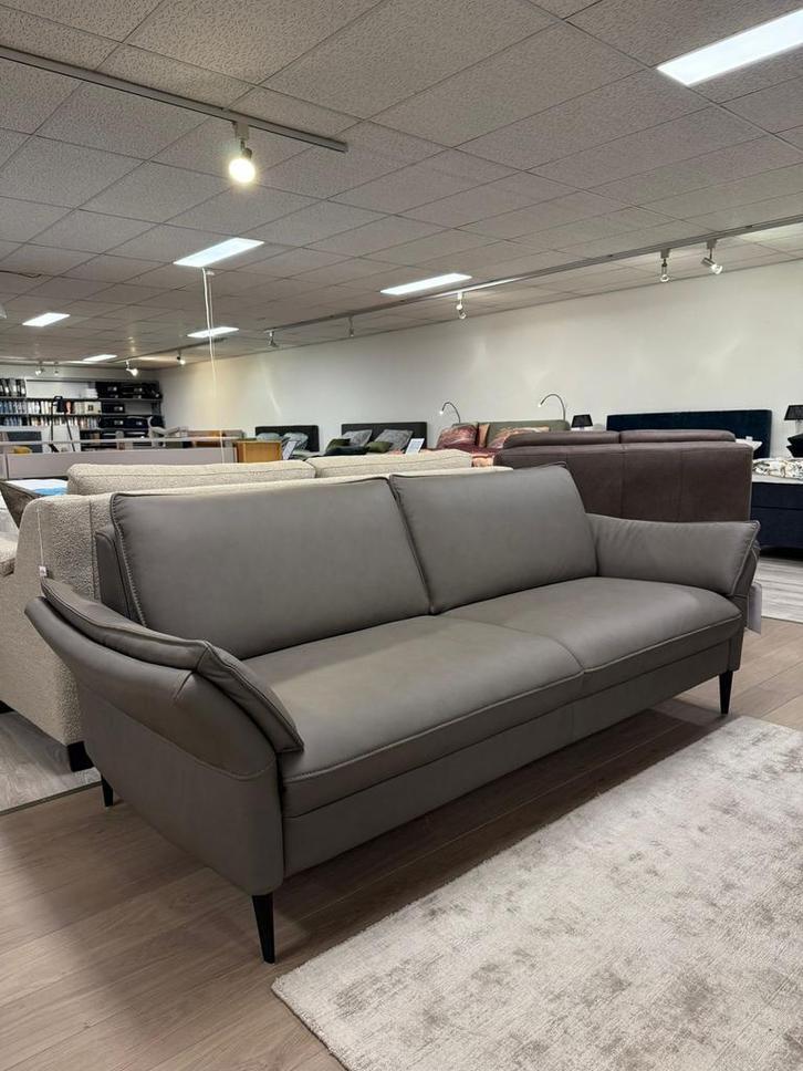 MOOIE 3-ZITS BANK IN LEER, Huis en Inrichting, Banken | Bankstellen, 200 tot 250 cm, 75 tot 100 cm, Rechte bank, Driepersoons