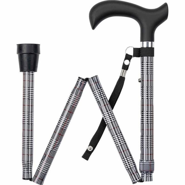 Wandelstok opvouwbaar - Zwart/wit motief (Wandelstokken), Diversen, Braces, Nieuw, Ophalen of Verzenden