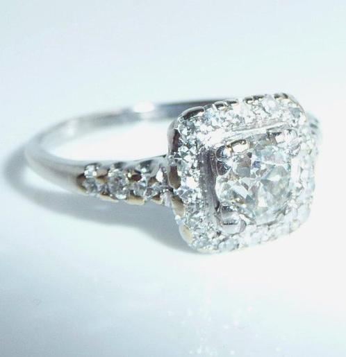 Ring Platina - 0.90ct. tw. Diamant (Natuurlijk) - Centrale, Sieraden, Tassen en Uiterlijk, Ringen