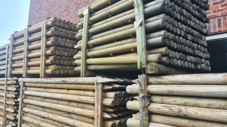 geïmpregneerd hout gewolmaniseerd rondhout palen tuinhout, Tuin en Terras, Palen, Balken en Planken, Palen, Nieuw