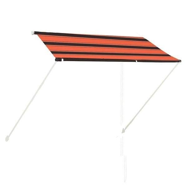 Vrolijke Luifel 250x150 Oranje/Bruin | Retourdeal!, Tuin en Terras, Zonneschermen, 250 cm tot 450 cm, Nieuw, Uitvalscherm, 150 tot 300 cm
