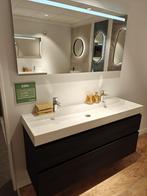 Badmeubel 140cm met 2 laden greeploos met spiegel - 0008, Huis en Inrichting, Badkamer | Badkamermeubels, Ophalen, Nieuw, 100 tot 150 cm