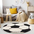 Rond Kindervloerkleed | Fun | Zwart | 100x100 cm, Verzenden, Nieuw