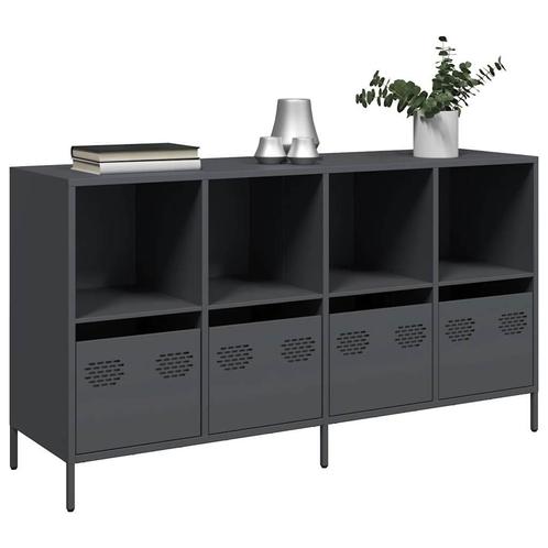 vidaXL Dressoir 135x39x73,5 cm koudgewalst staal, Huis en Inrichting, Kasten | Dressoirs, Nieuw, Metaal, Verzenden