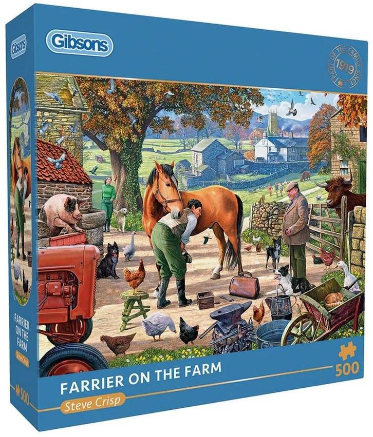 Farrier on the Farm Puzzel (500 stukjes) | Gibsons - Puzzels, Hobby en Vrije tijd, Denksport en Puzzels, Nieuw, Verzenden