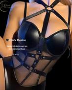 Sexy PU Mesh Body - Kinky Look - Lingerie Dames - S/M/L/XL, Kleding | Dames, Verzenden, Zwart, Body of Korset