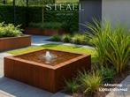Cortenstaal watertafel - waterfontein - 100 x 100 x 40 cm, Tuin en Terras, Waterpartijen en Fonteinen, Ophalen of Verzenden, Nieuw
