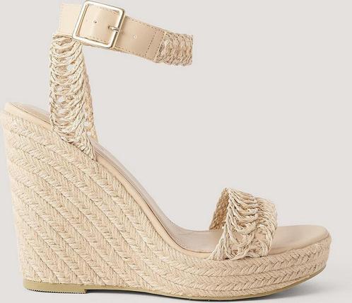 NA-KD Jute Sole Braided Vrouwen Sandalen - Natural - Maat 40, Kleding | Dames, Schoenen, Verzenden