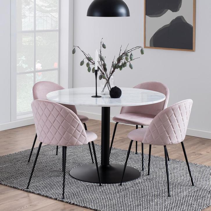 *WOONWINKEL* Ronde Eettafel Van Wit Marmer, Huis en Inrichting, Tafels | Eettafels, Nieuw, Verzenden