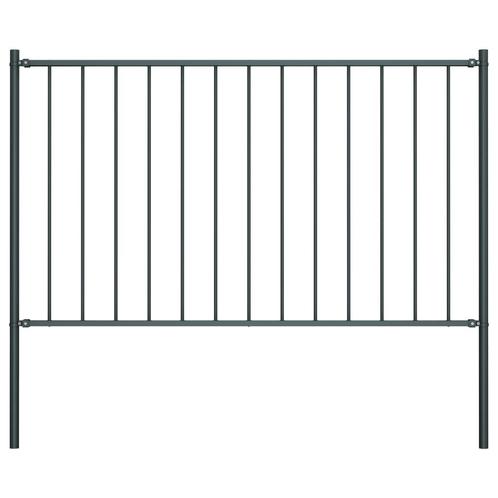 vidaXL Hekpaneel met palen 1,7x1 m gepoedercoat staal, Tuin en Terras, Schuttingen, Nieuw, IJzer, 1 tot 2 meter, Verzenden