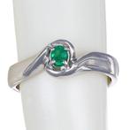 Ring Witgoud Smaragd, Sieraden, Tassen en Uiterlijk, Antieke sieraden