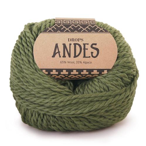 DROPS Andes Uni Colour - 7820 groen - Wol Garen, Hobby en Vrije tijd, Breien en Haken, Ophalen of Verzenden