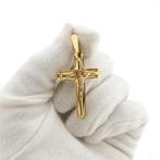 Gouden hanger van een kruis met corpus (religieus), Ophalen of Verzenden, Gebruikt, Goud, Overige merken