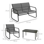 TRUUSK 4-delige Tuinset, 2 Fauteuils, 2-zitsbank, Tafel Met, Verzenden, Nieuw