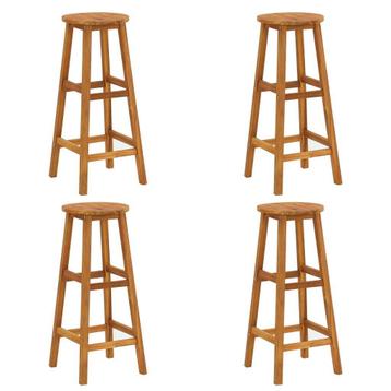 Acacia Houten Barkrukken Set 4 | Tweedekansje | OP=OP beschikbaar voor biedingen