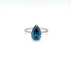 Ring - 14 karaat Witgoud - 3.19ct. tw. Blauw Diamant (Fancy, Nieuw