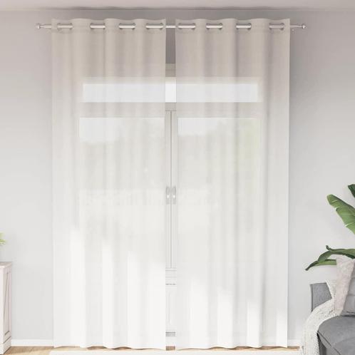 vidaXL Gordijnen voile met doorvoertules 2 st wit, Huis en Inrichting, Stoffering | Gordijnen en Lamellen, Wit, Nieuw, Verzenden