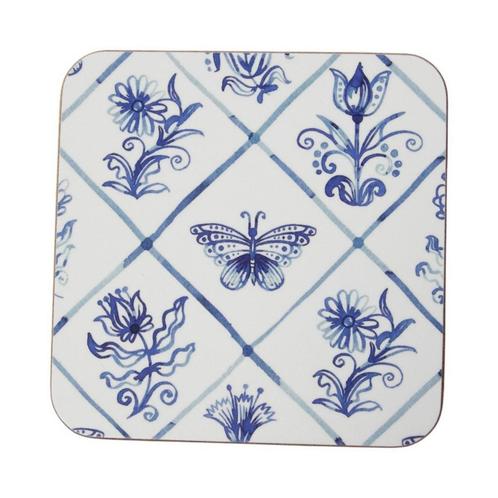 Onderzetter Delfts blauw 10x10cm (set van 6), Huis en Inrichting, Woonaccessoires | Overige, Verzenden