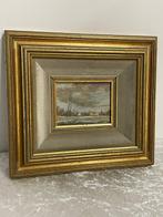 Fred Blonde - Landschap met dorp schilderij in lijst, Antiek en Kunst