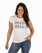 Wit shirt blauwe Mioprint van Gemma Ricceri, Kleding | Dames, T-shirts, Nieuw, Verzenden