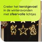 Kerstverlichting Raam Ster, Kerstman, Sneeuwpop - 73-82cm -, Verzenden, Nieuw