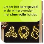 Kerstverlichting Raam Kerstsok + Mistletoe + Kerstkrans -, Diversen, Kerst, Verzenden, Nieuw